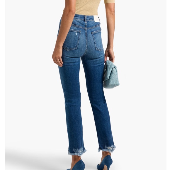 SIMKHAI River distressed high-rise straight leg jeans - Picture 2 of 9